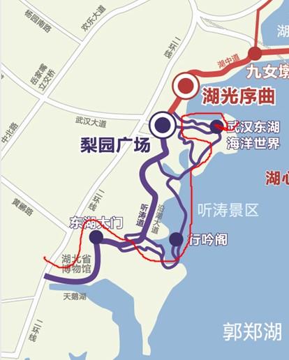 武汉东湖绿道线路图 这份高清路线图值得收藏