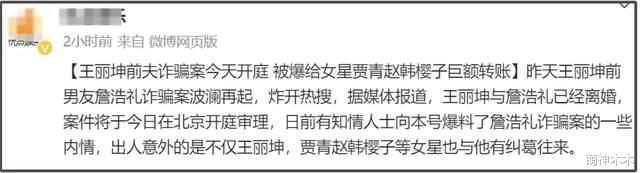 王丽坤老公诈骗案牵连甚广！给贾青赵樱子打过钱，还要帮某冰复出