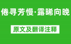 王雱《倦寻芳慢·露晞向晚》原文及翻译注释_诗意解释