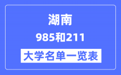 湖南有哪些大学是985和211_湖南985和211高校名单一览表