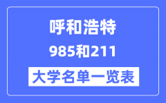 呼和浩特有哪些大学是985和211_呼和浩特985和211高校名单一览