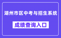 湖州市区中考与招生系统网站成绩查询入口（http://122.225.119.60/hzzy/）