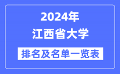 2024江西省大学排名及名单一览表（最新45所）