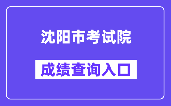 沈阳市考试院网站成绩查询入口（）