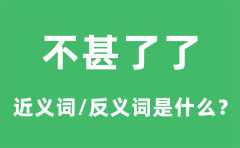 不甚了了的近义词和反义词是什么_不甚了了是什么意思?