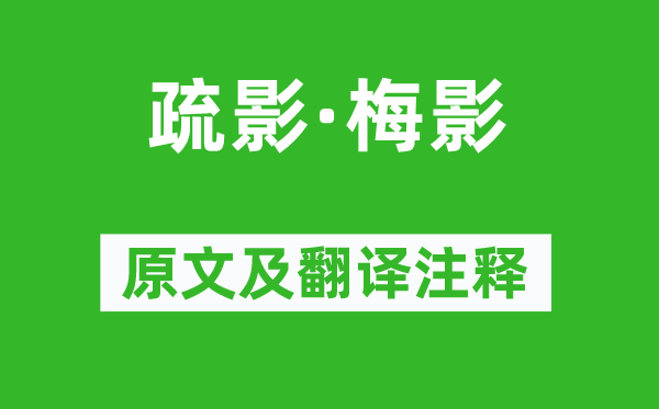 张炎《疏影·梅影》原文及翻译注释,诗意解释