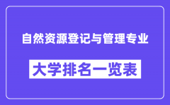 全国自然资源登记与管理专业大学排名一览表（最新排行榜）