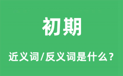 初期的近义词和反义词是什么_初期是什么意思?