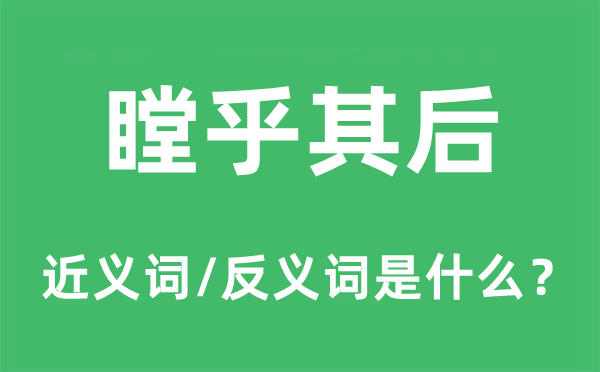 瞠乎其后的近义词和反义词是什么,瞠乎其后是什么意思