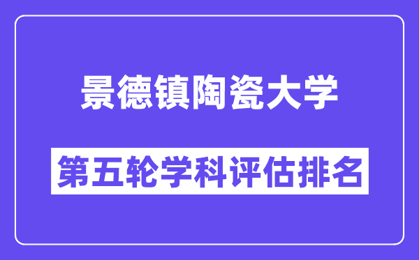 景德镇陶瓷大学学科评估结果排名(全国第五轮评估)