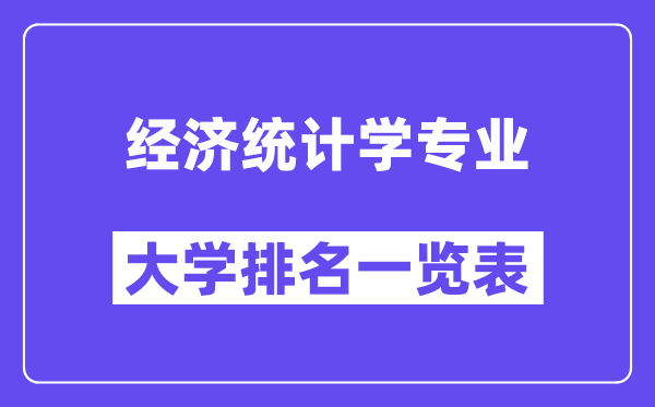 全国经济统计学专业大学排名一览表（最新排行榜）