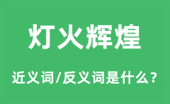 灯火辉煌的近义词和反义词是什么_灯火辉煌是什么意思?