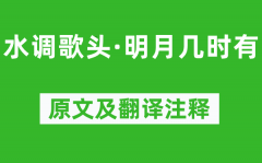 苏轼《水调歌头·明月几时有》原文及翻译注释_诗意解释