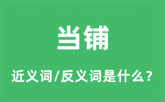 当铺的近义词和反义词是什么_当铺是什么意思?