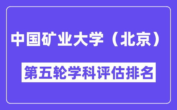 中国矿业大学（北京）学科评估结果排名(全国第五轮评估)