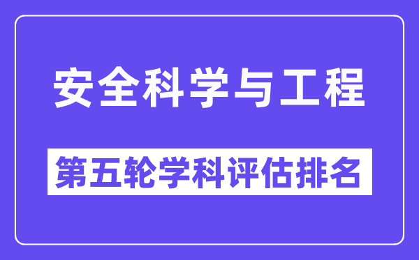 安全科学与工程学科评估结果排名(全国第五轮评估)