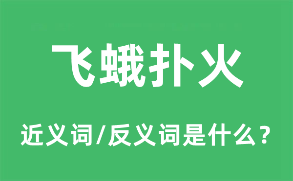 飞蛾扑火的近义词和反义词是什么,飞蛾扑火是什么意思