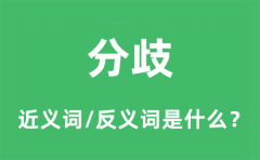 分歧的近义词和反义词是什么_分歧是什么意思?