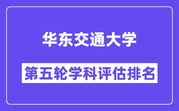 华东交通大学学科评估结果排名(全国第五轮评估)