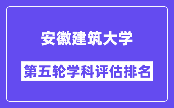 安徽建筑大学学科评估结果排名(全国第五轮评估)