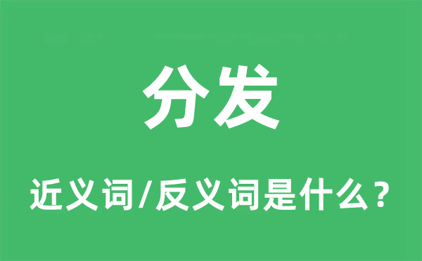 分发的近义词和反义词是什么,分发是什么意思