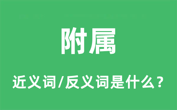 附属的近义词和反义词是什么,附属是什么意思