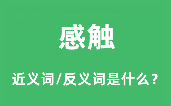 感触的近义词和反义词是什么,感触是什么意思